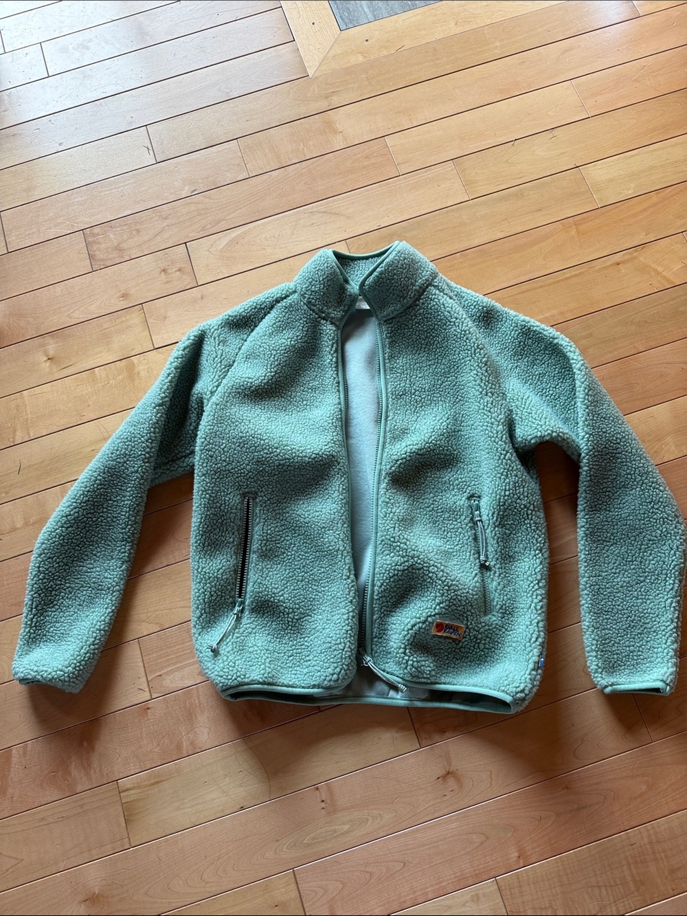 Fjallraven Mint Green Sherpa Fleece Jacket - XS
